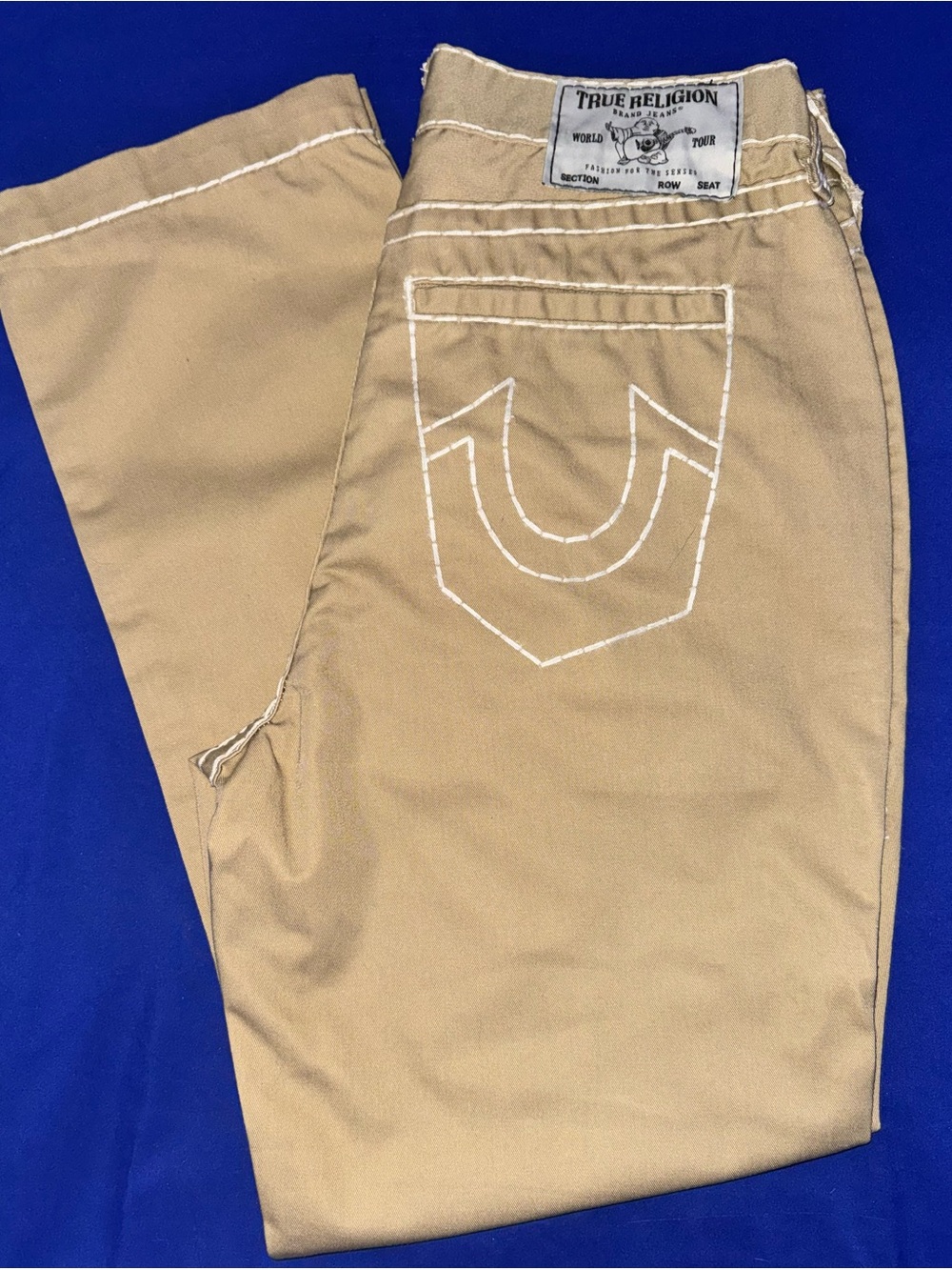 Men’s True Religion Bobby Relaxed Baggy Fit Khaki Size 30